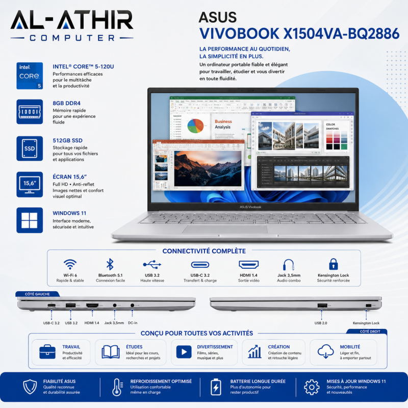 Asus VivoBook Intel Core 5-120U | 8GB DDR4 | 512GB | 15,6