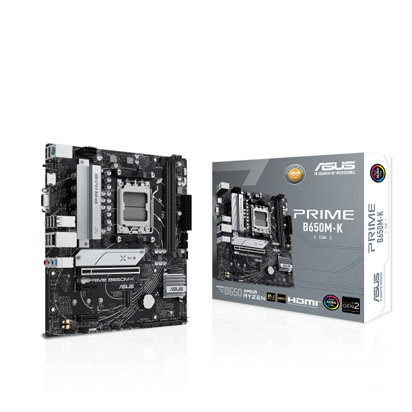 CARTE MERE B650 ASUS PRIME B650M-K AM5 DDR5 PCIE 5.0 2.5G LAN M.2 NVME USB 3.2