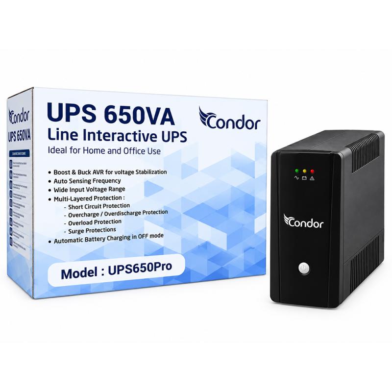 ONDULEUR 650 VA 390W CONDOR 04 SORTIE