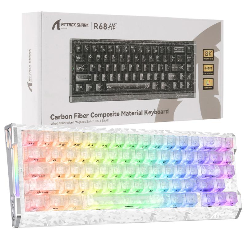 Clavier Attack Shark R68HU white (Ice Ninja)
