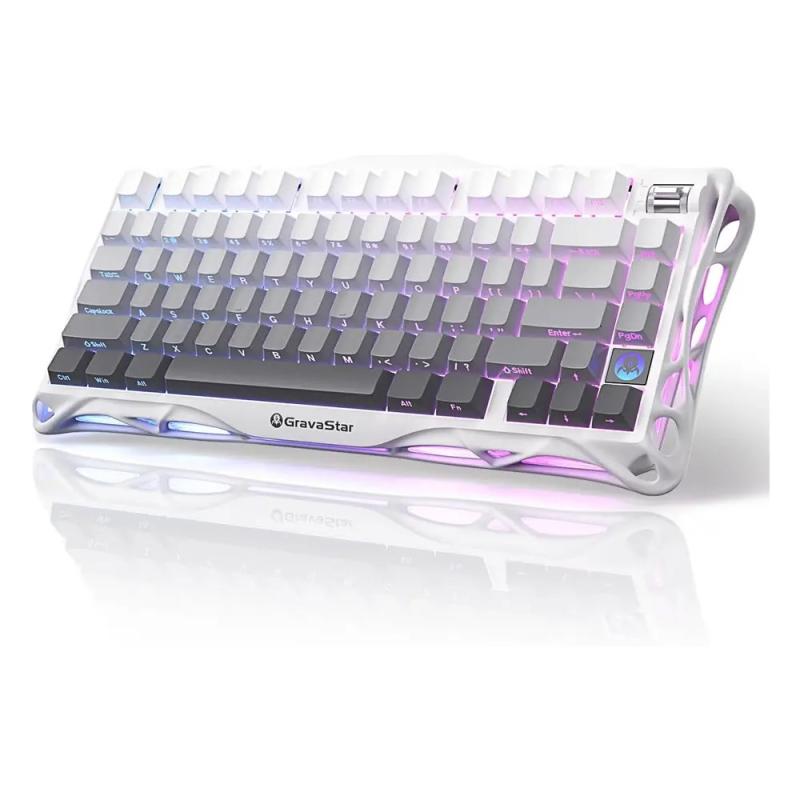 Clavier GravaStar Mercury K1 Wireless Gaming Keyboard - Gradient White [GS K1 GWHT]
