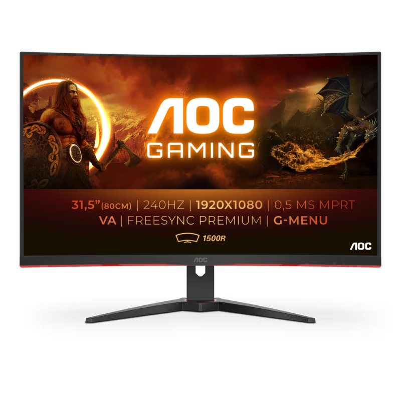 ECRAN AOC C32G2ZE/BK 31.5" Curved VA Full HD | 240Hz | 0.5ms | FreeSync Premium