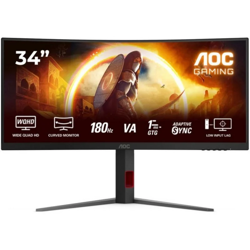 ECRAN AOC CU34G4 34" UltraWide WQHD Curved Fast VA | 180Hz | 0.5ms | FreeSync Premium