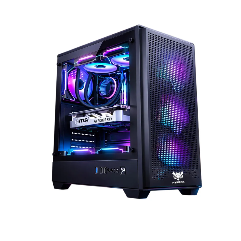 BOÎTIER HYBROK GHOST ARGB BLACK / WHITE | Mid Tower | ATX | 4 Ventilateurs | ARGB