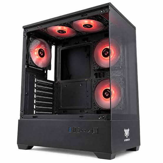 BOÎTIER HYBROK MOON ARGB BLACK / WHITE | Aquarium | Micro-ATX | 5 Ventilateurs | ARGB
