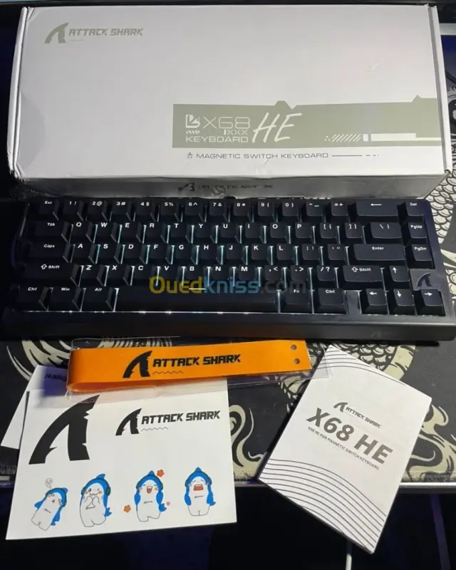 Magnetic Gaming Keyboard Attack Shark X68He Black
