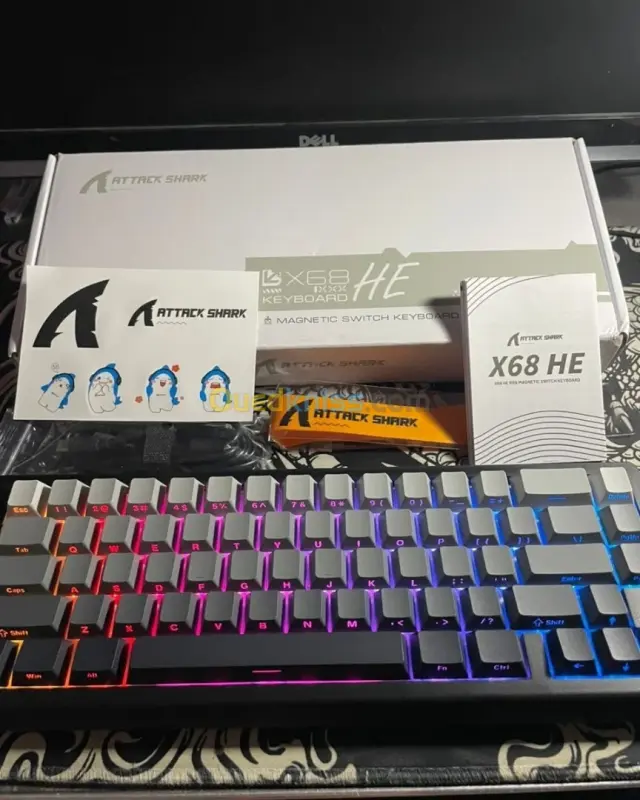 Magnetic Gaming Keyboard Attack Shark X68He MoonLight / White Contour Line