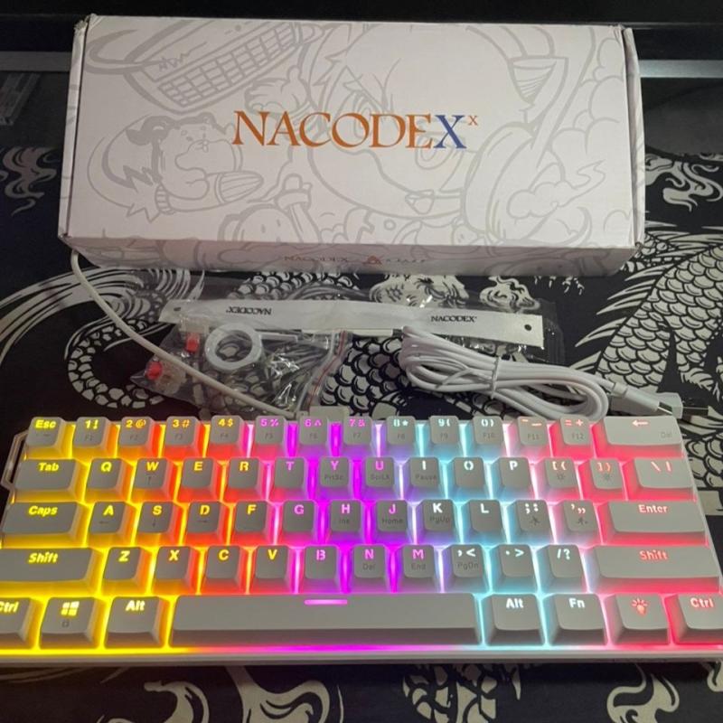 🆕AJAZZ NK61 RED SWITCH 🔴 RGB KEYBOARD🔥 WHITE