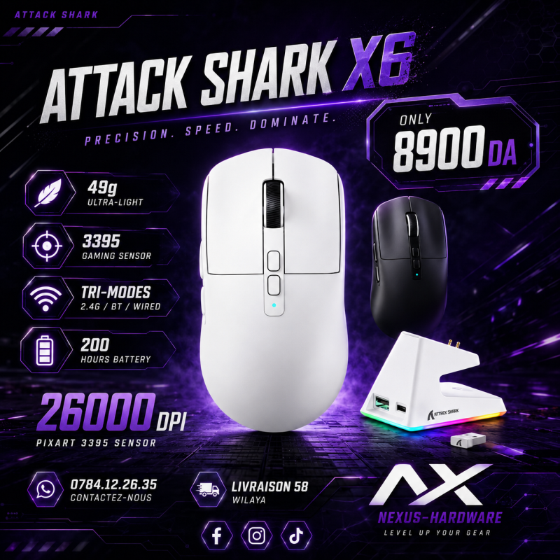 👉 Attack shark X6 🚀 26000 DPI Wireless Gaming Mouse 🖱️