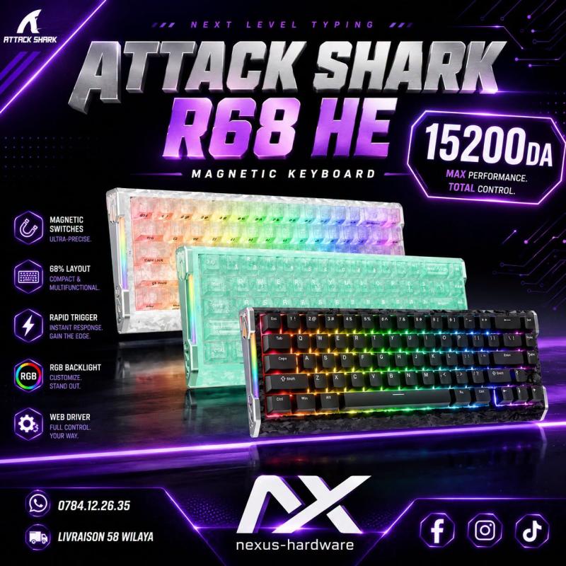 🔥 ATTACK SHARK R68HE ⌨️ Magnetic Switch Gaming Keyboard