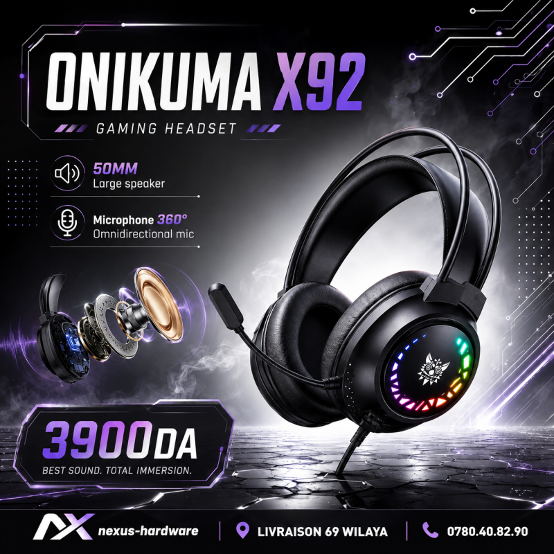 🎧 Casque Gaming ONIKUMA X92 💯 Prix 9owa 💥