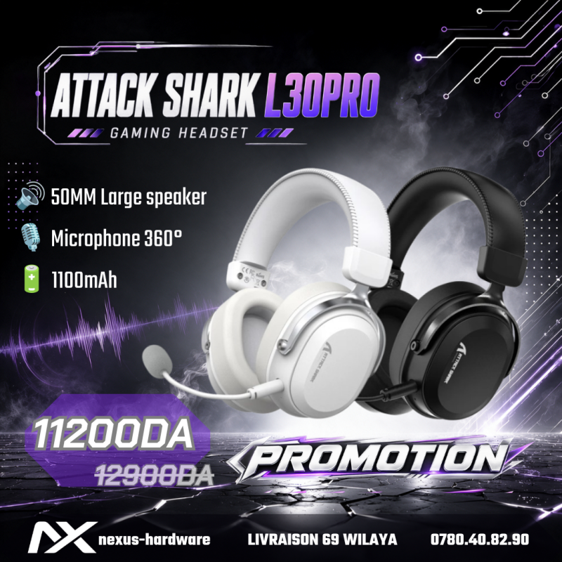 🆕 ATTACK SHARK L30PRO 🎧Wireless Gaming Headset 💯 Virtual 7.1 Surround