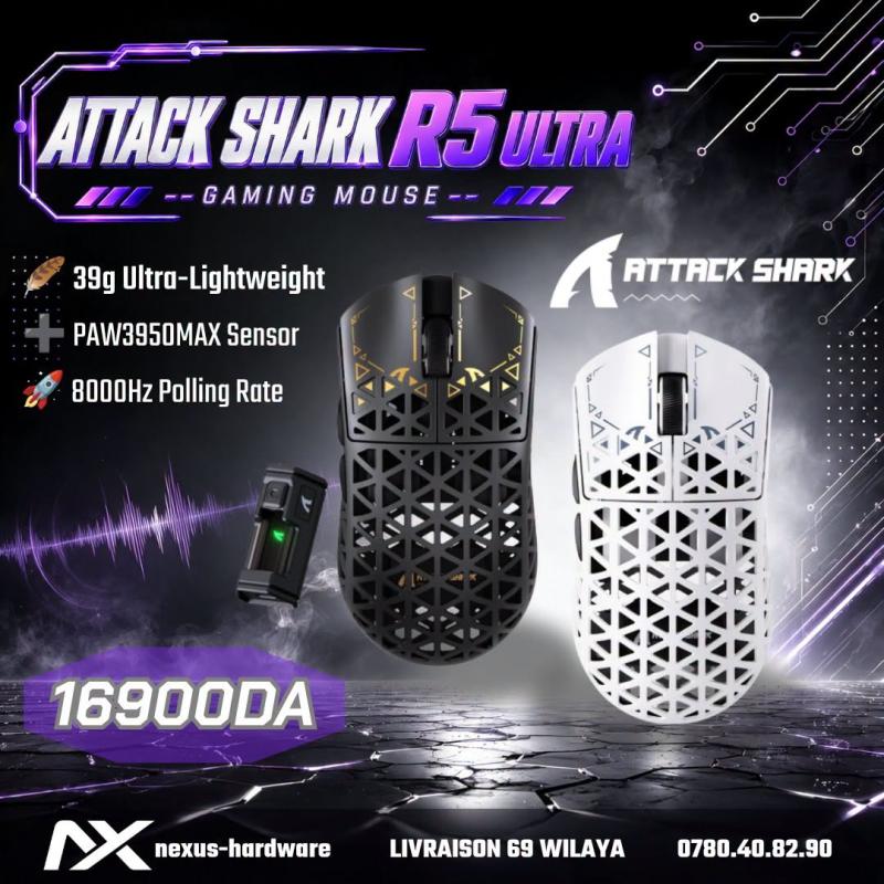 ATTACK SHARK R5 ULTRA Carbon Fiber Wireless 8K PAW3950MAX Gaming Mouse