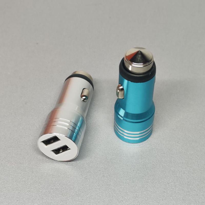 Chargeur Auto 2USB 2.1A Métal