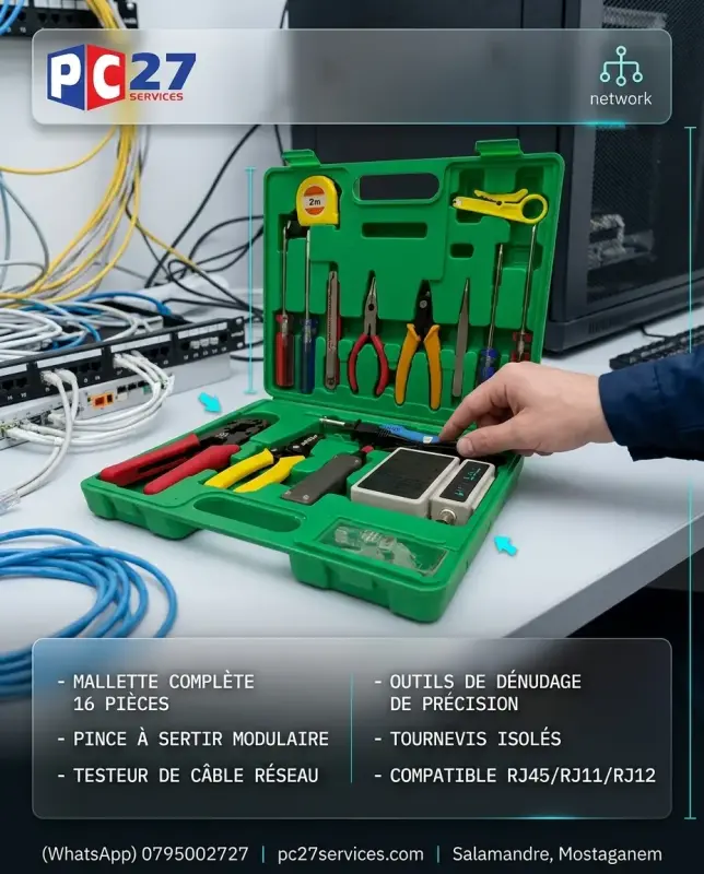 MALLETTE À OUTILS RÉSEAUX 16 PCS LW-4028