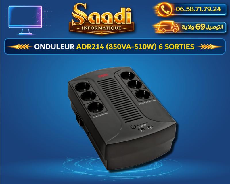 ONDULEUR ADR214 (850VA/510W) 6 SORTIES PRISES