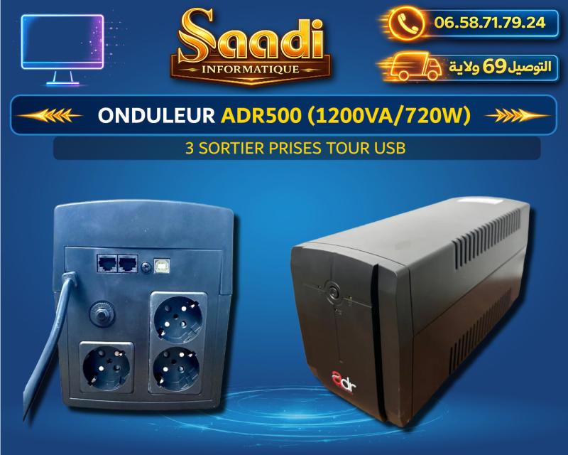 ONDULEUR ADR500 (1200VA/720W) 3 SORTIER PRISES TOUR USB
