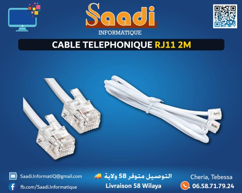 CABLE TELEPHONIQUE RJ11 2M