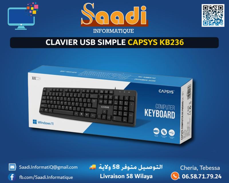 CLAVIER USB SIMPLE CAPSYS KB236