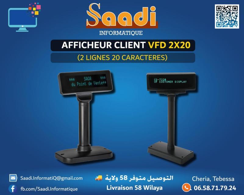 AFFICHEUR CLIENT VFD 2X20 (2 LIGNES 20 CARACTERES)
